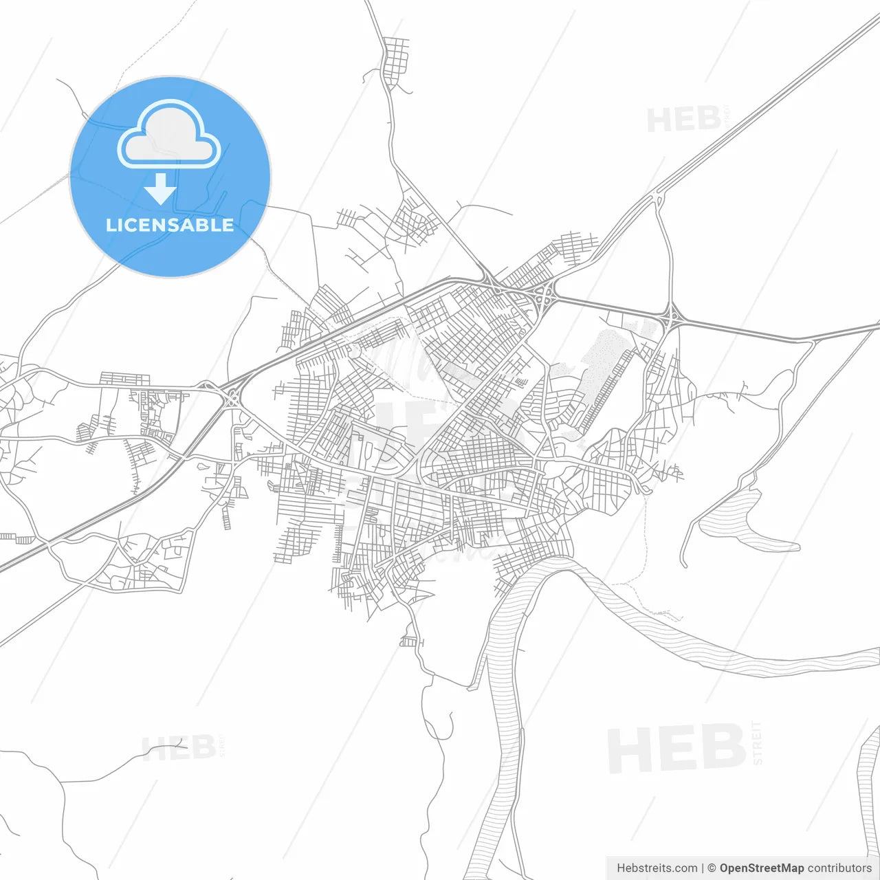 Minatitlán, Veracruz, Mexico, bright outlined vector map