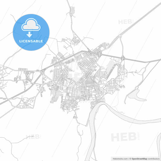 Minatitlán, Veracruz, Mexico, bright outlined vector map