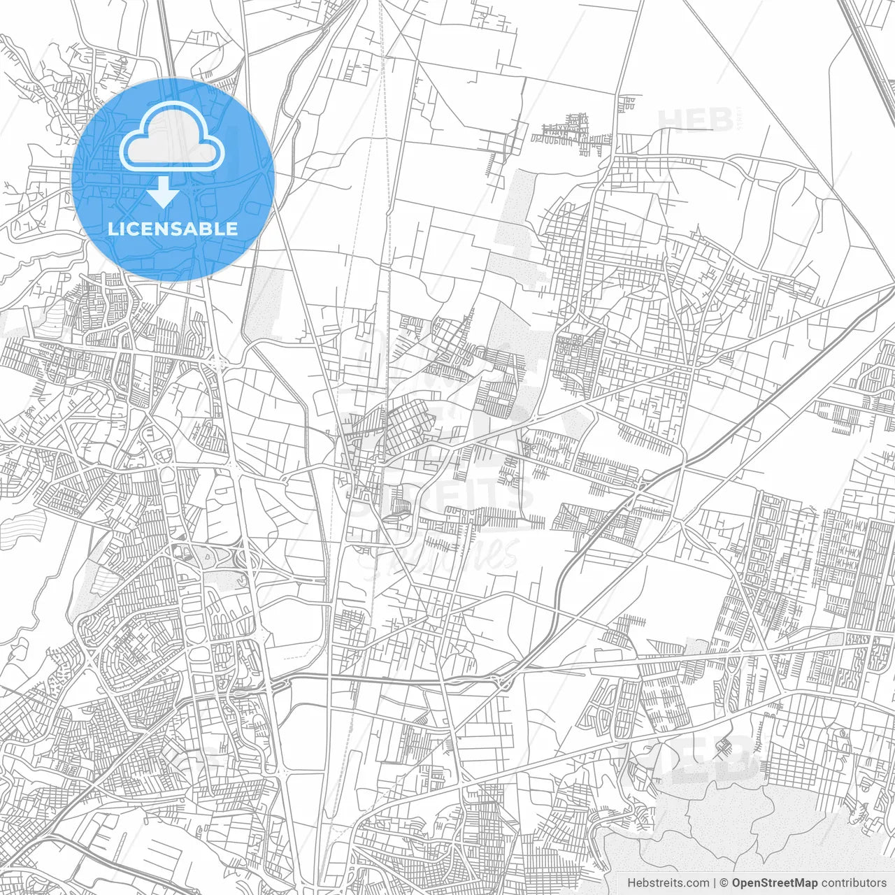 Cuautitlán, México, Mexico, bright outlined vector map