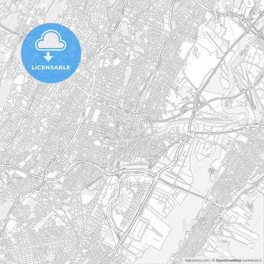 Newark, New Jersey, USA, bright outlined vector map