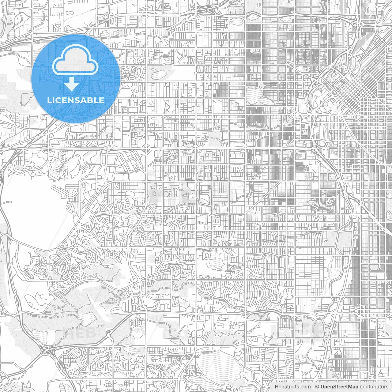 Lakewood, Colorado, USA, bright outlined vector map