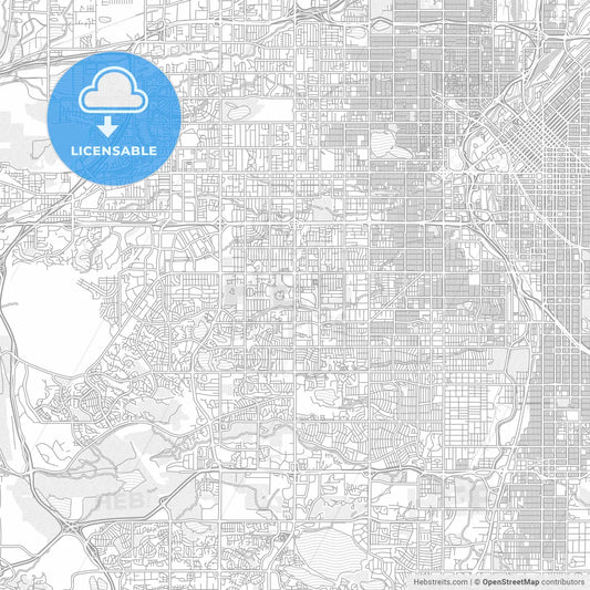 Lakewood, Colorado, USA, bright outlined vector map