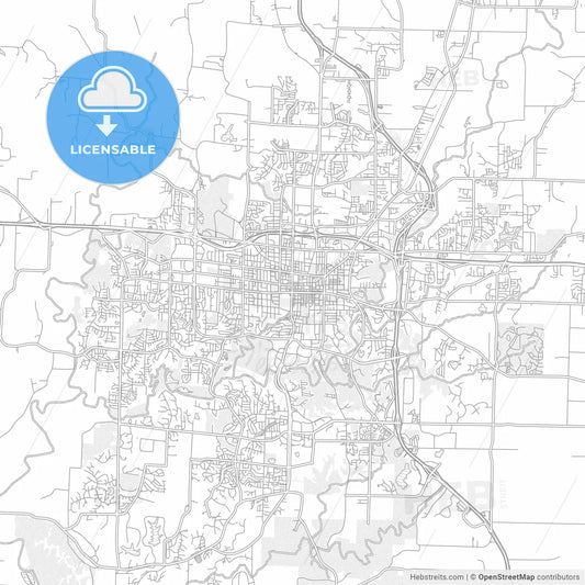 Columbia, Missouri, USA, bright outlined vector map