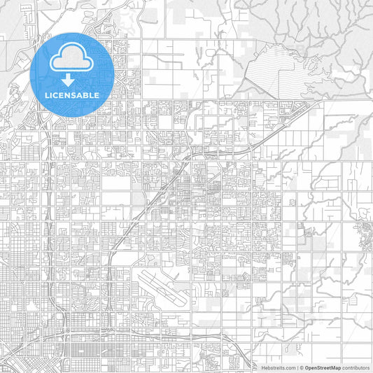 Clovis, California, USA, bright outlined vector map