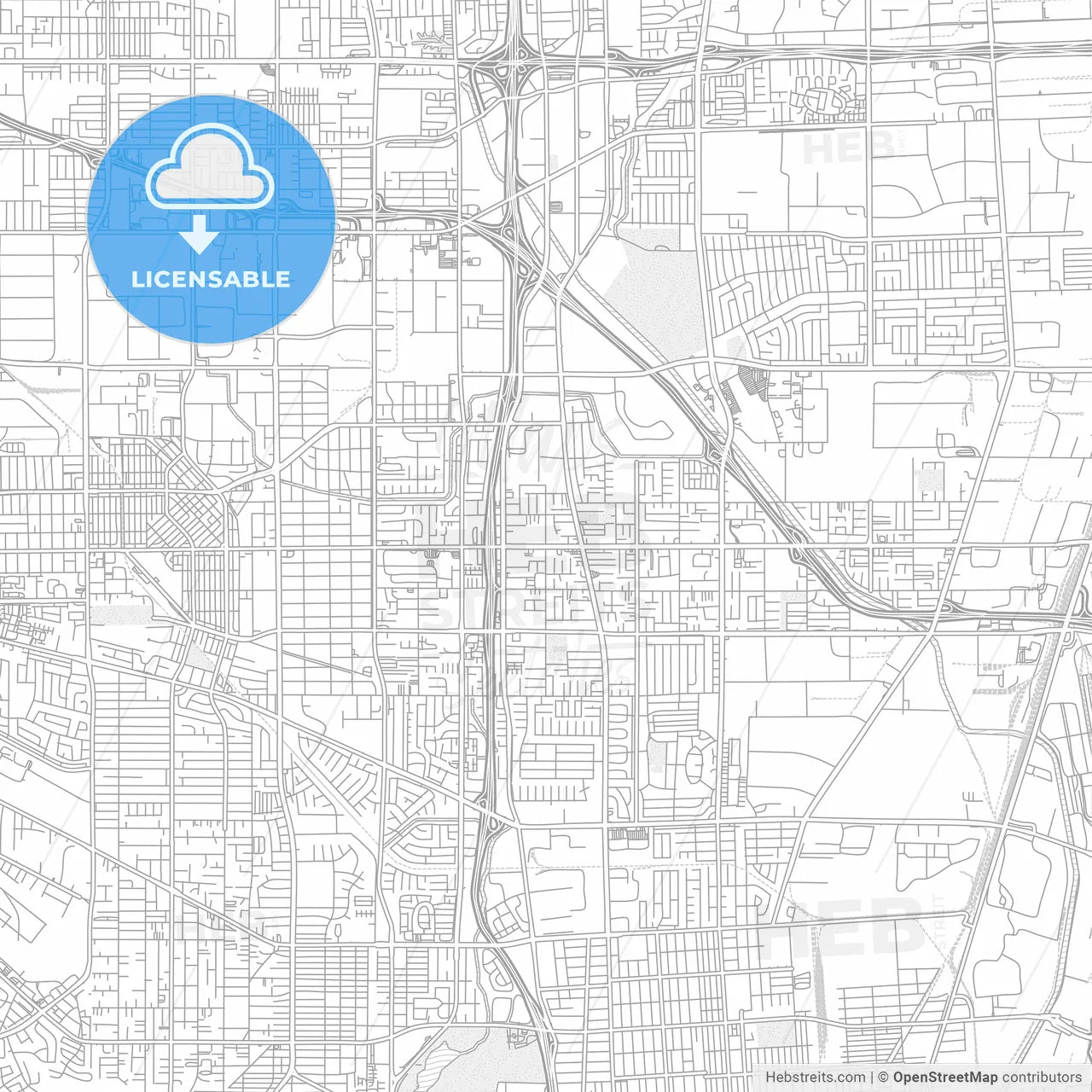 Carson, California, USA, bright outlined vector map