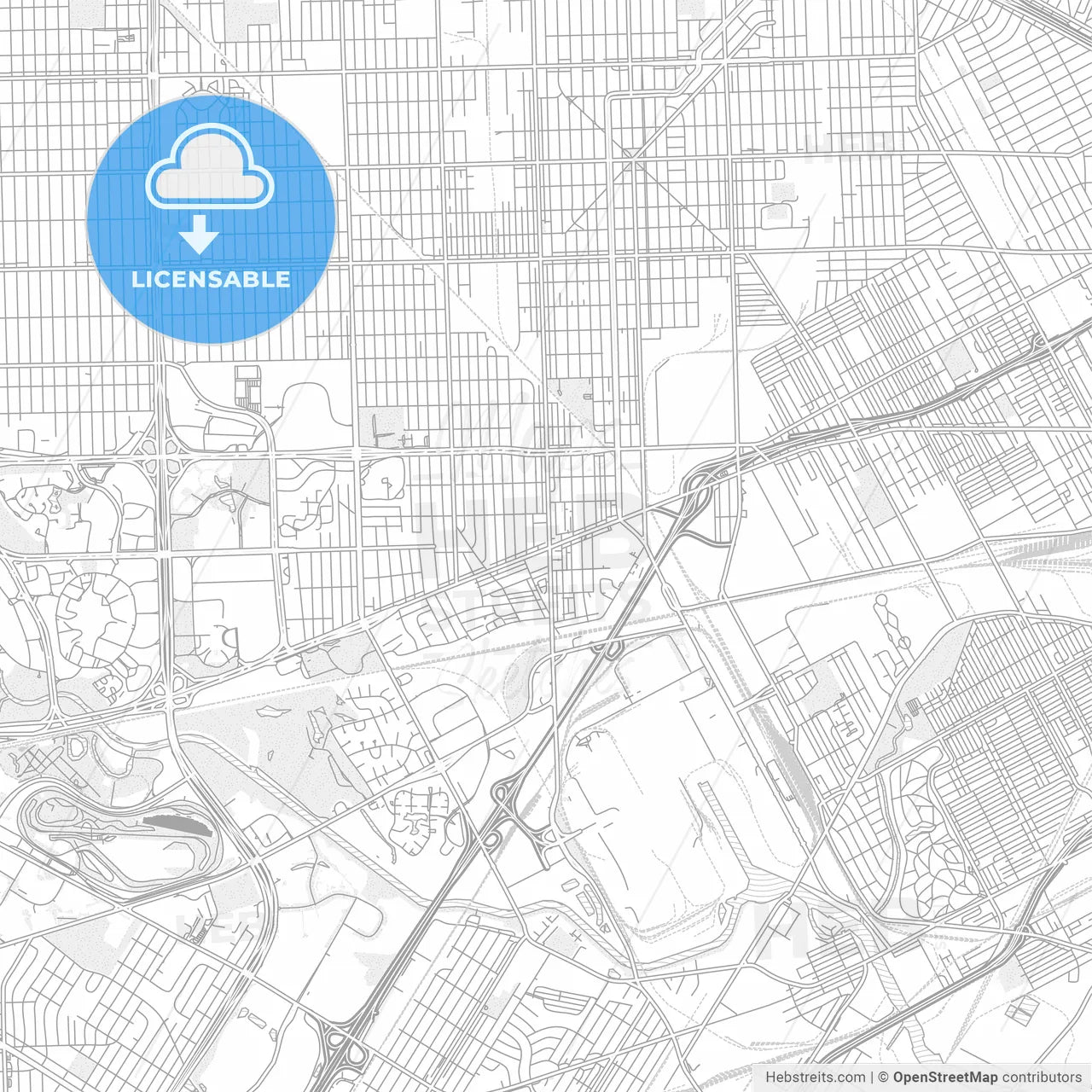 Dearborn, Michigan, USA, bright outlined vector map