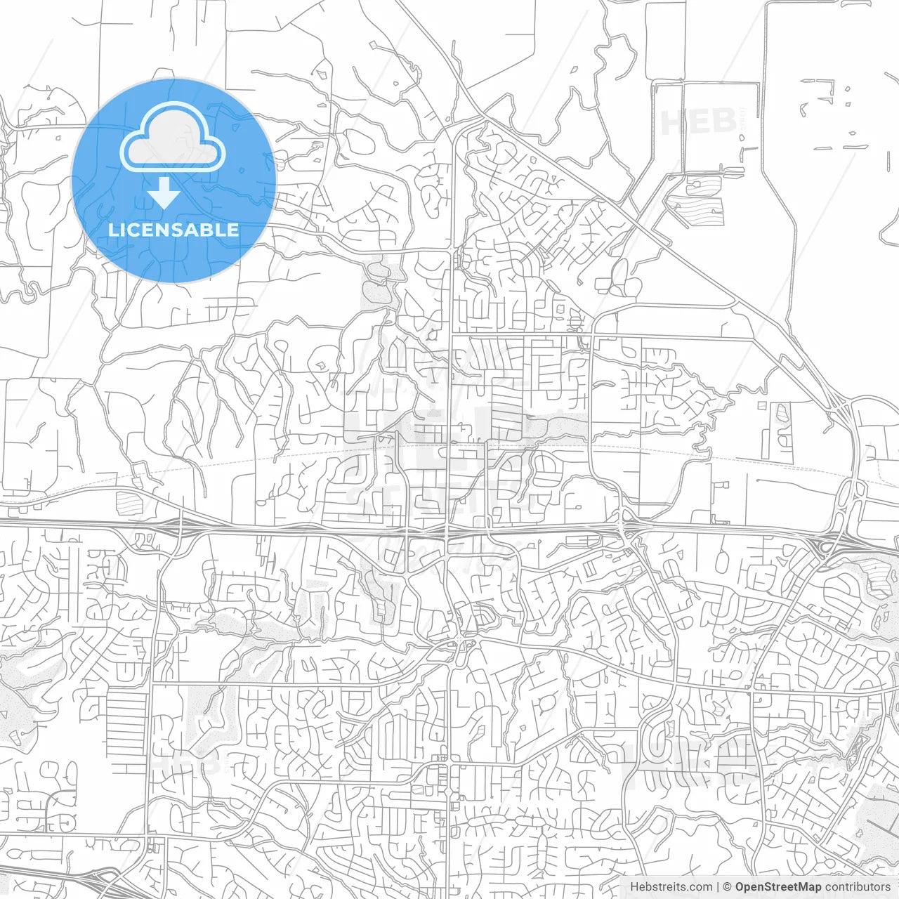 O Fallon, Missouri, USA, bright outlined vector map