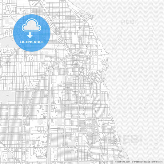Evanston, Illinois, USA, bright outlined vector map