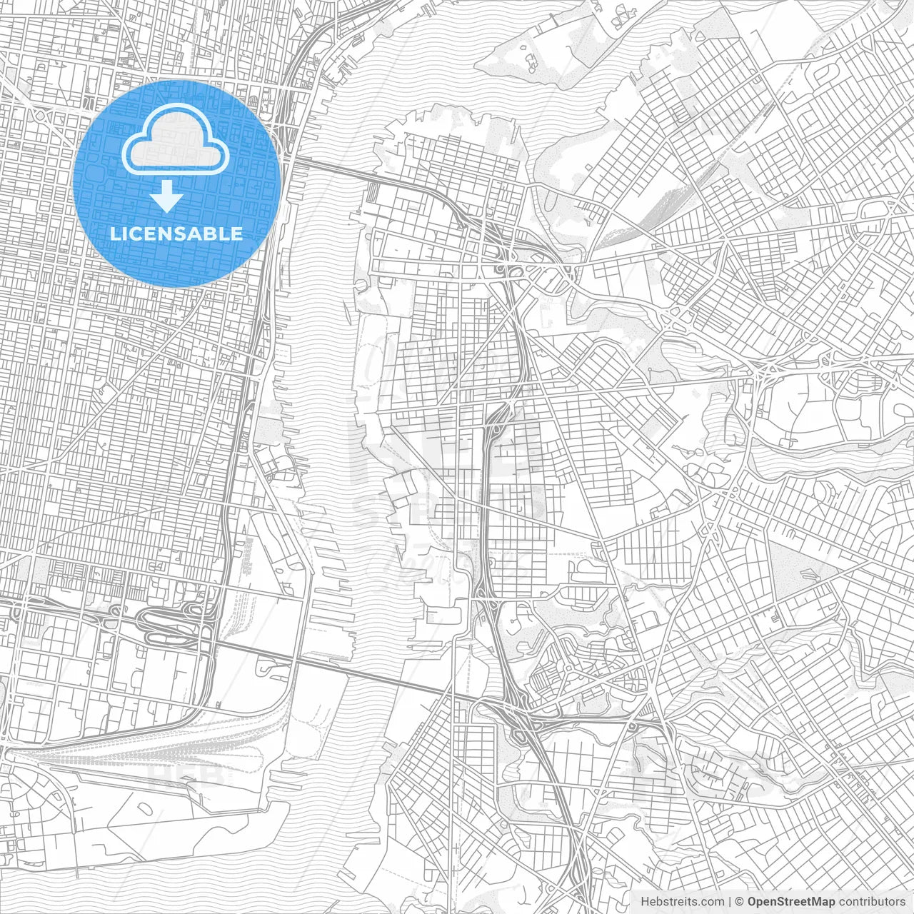 Camden, New Jersey, USA, bright outlined vector map