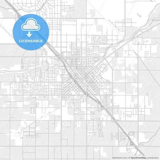 Madera, California, USA, bright outlined vector map