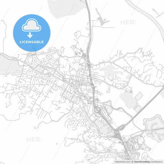 Novato, California, USA, bright outlined vector map