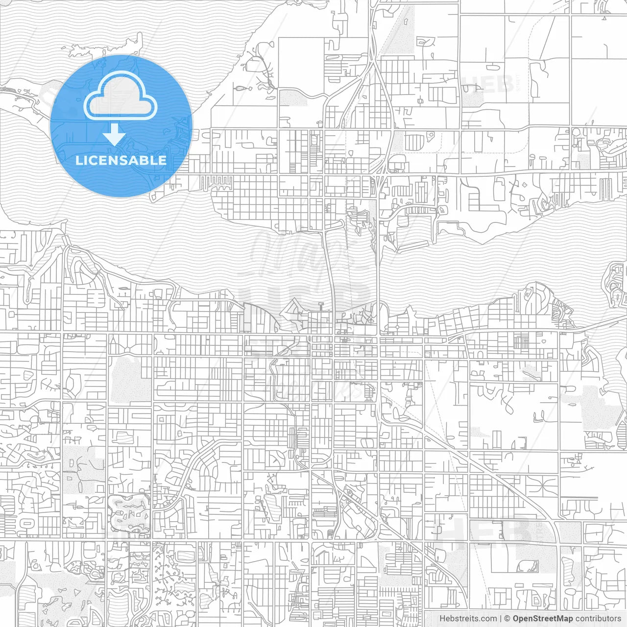 Bradenton, Florida, USA, bright outlined vector map