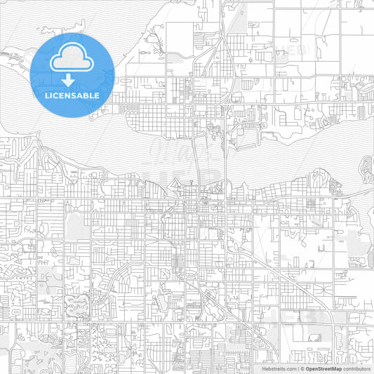 Bradenton, Florida, USA, bright outlined vector map