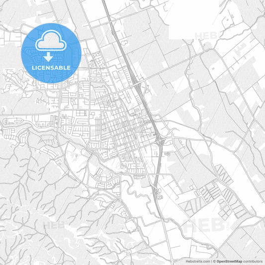 Gilroy, California, USA, bright outlined vector map