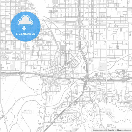 Colton, California, USA, bright outlined vector map