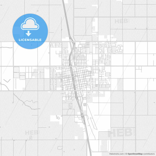 Delano, California, United States of America, bright outlined vector map