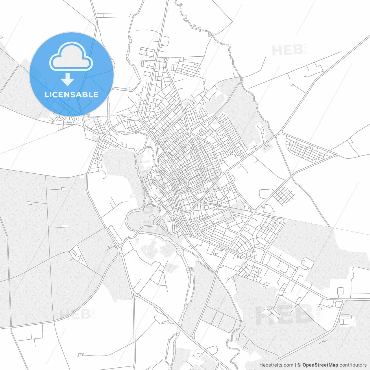 Bayamo, Granma, Cuba, bright outlined vector map