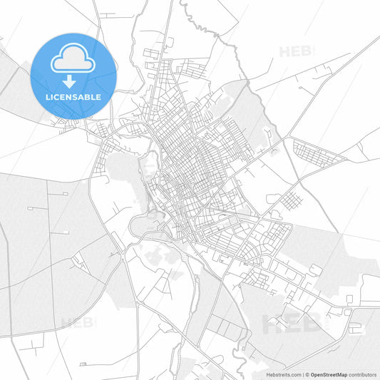 Bayamo, Granma, Cuba, bright outlined vector map