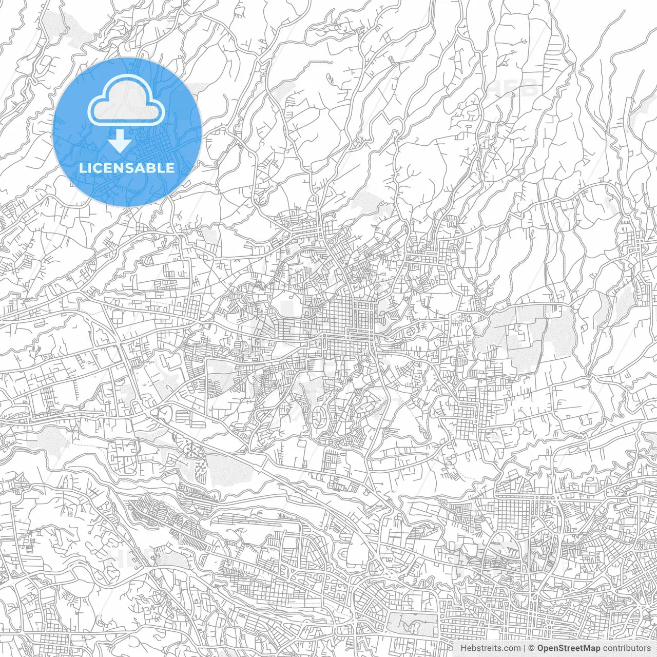 San Francisco, Heredia, Costa Rica, bright outlined vector map