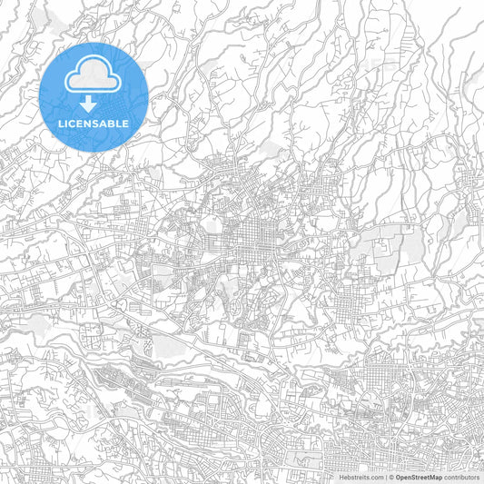 San Francisco, Heredia, Costa Rica, bright outlined vector map