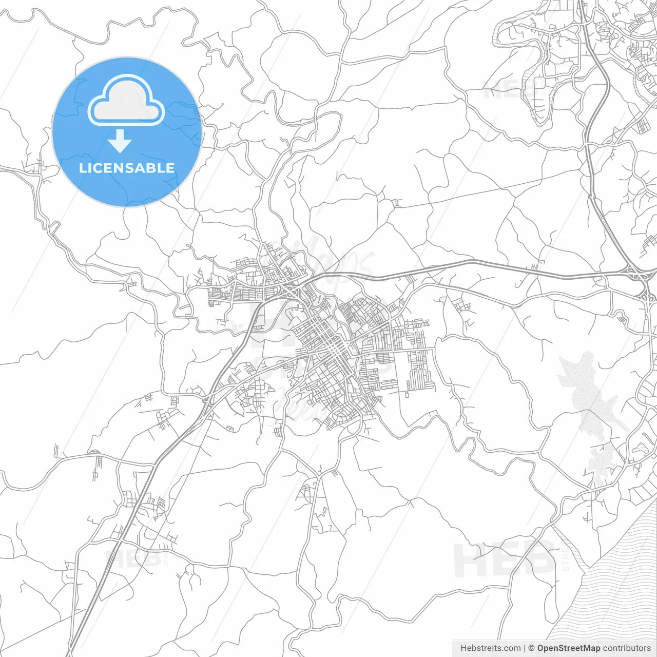 San Cristóbal, San Cristóbal, Dominican Republic, bright outlined vector map
