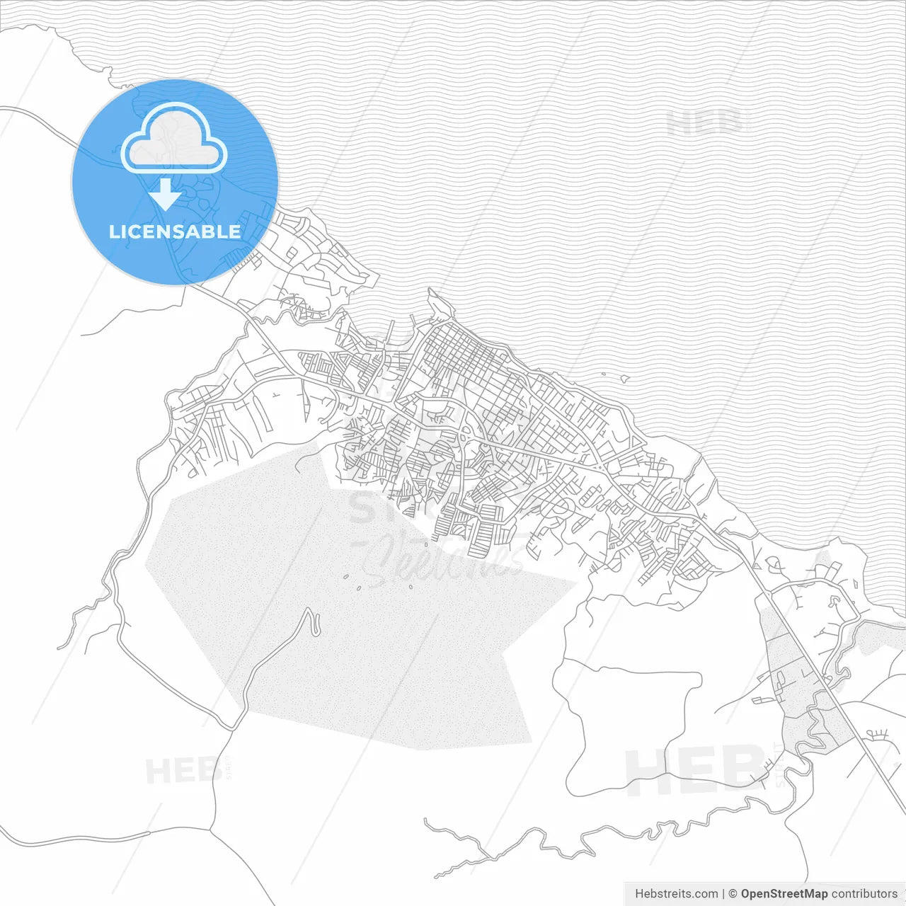Puerto Plata, Puerto Plata, Dominican Republic, bright outlined vector map