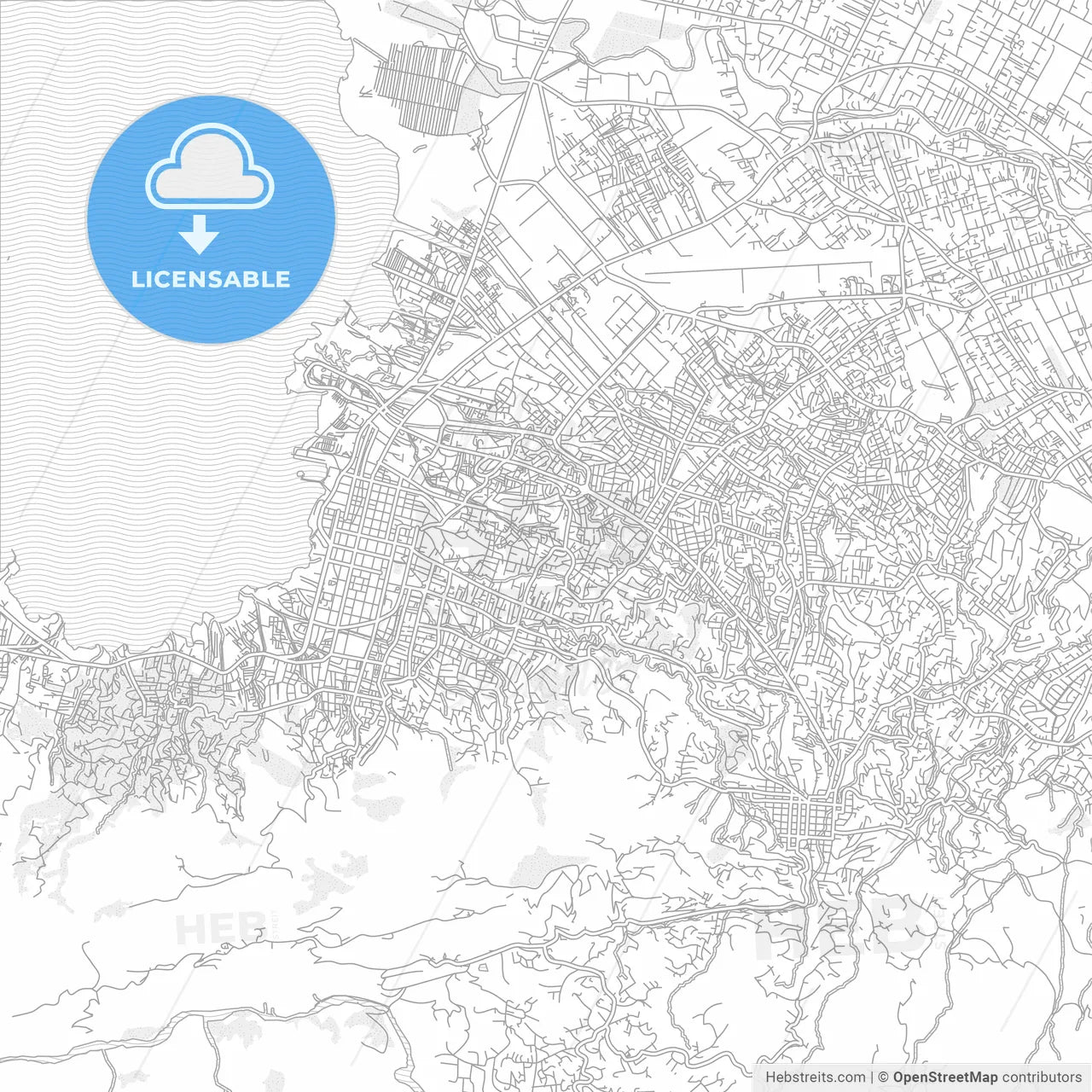 Delmas, Ouest, Haiti, bright outlined vector map