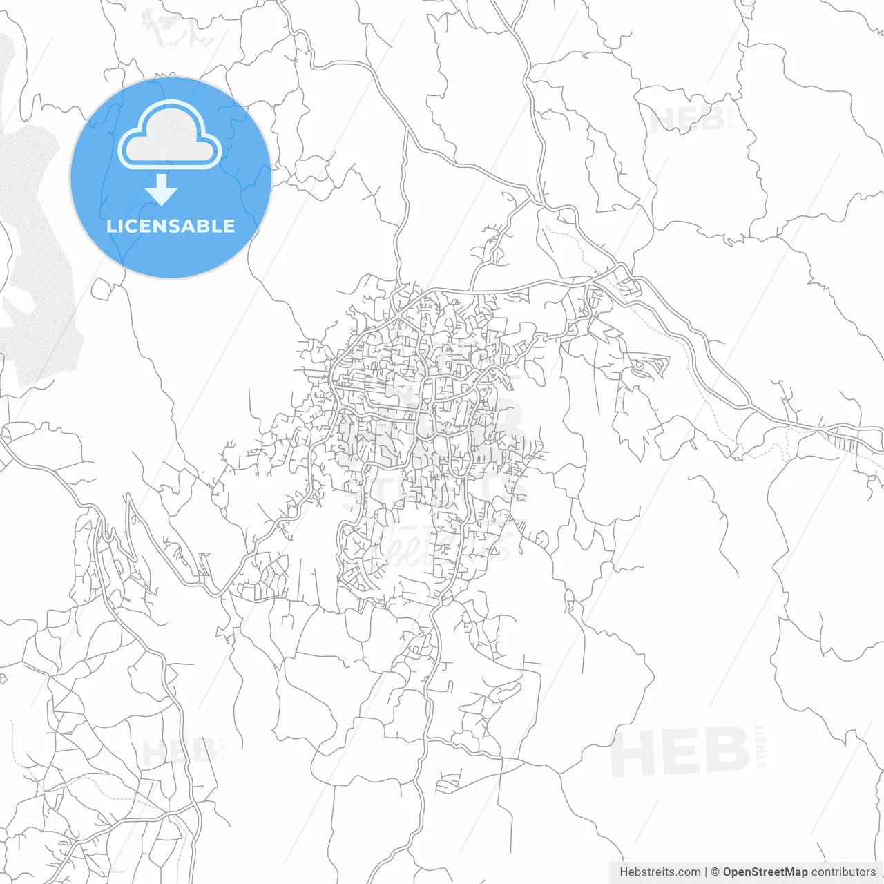 Mandeville, Saint James, Jamaica, bright outlined vector map