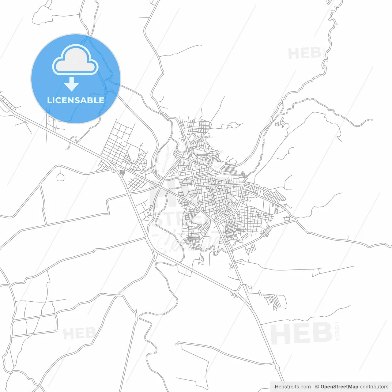Comayagua, Comayagua, Honduras, bright outlined vector map