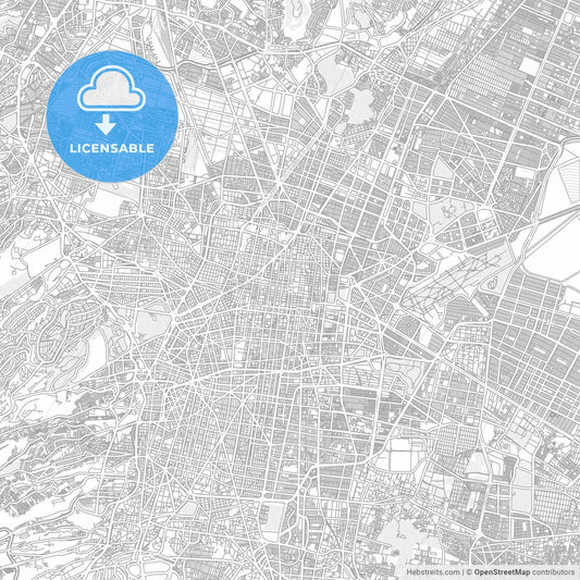 Mexico City, Mexico City, Mexico, bright outlined vector map