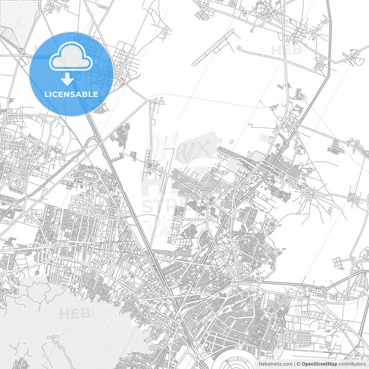 Ojo de Agua, México, Mexico, bright outlined vector map