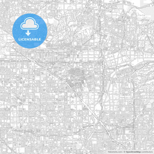 Anaheim, California, USA, bright outlined vector map