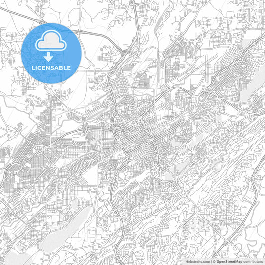 Birmingham, Alabama, USA, bright outlined vector map