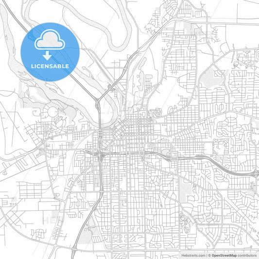 Montgomery, Alabama, USA, bright outlined vector map