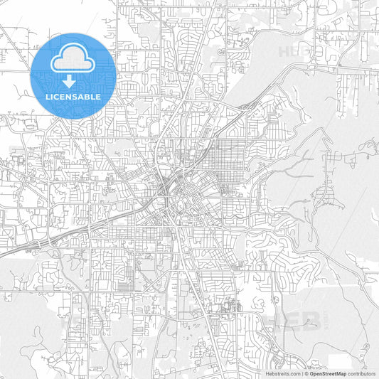 Huntsville, Alabama, USA, bright outlined vector map