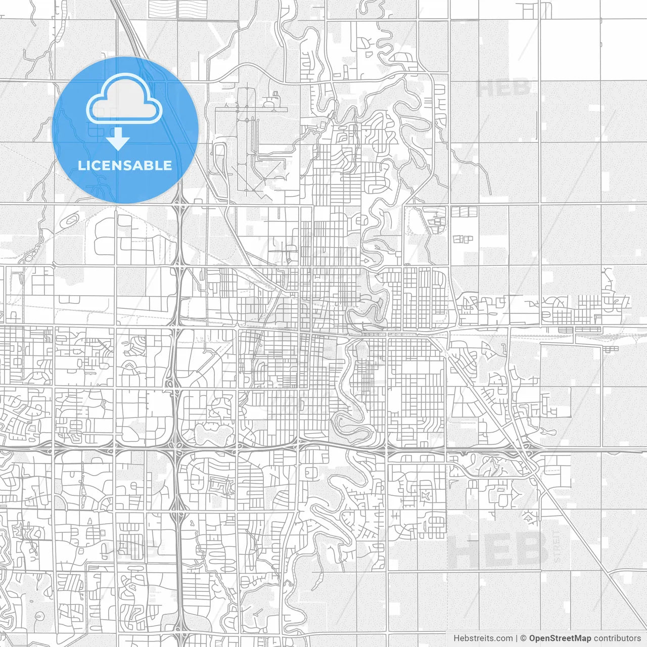 Fargo, North Dakota, USA, bright outlined vector map
