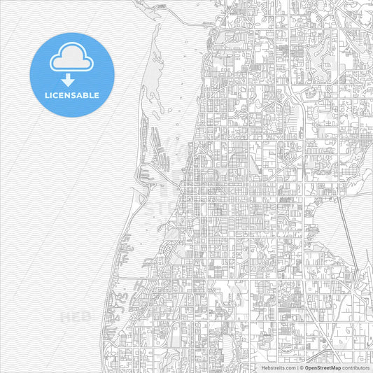 Clearwater, Florida, USA, bright outlined vector map