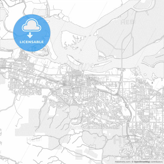 Antioch, California, USA, bright outlined vector map