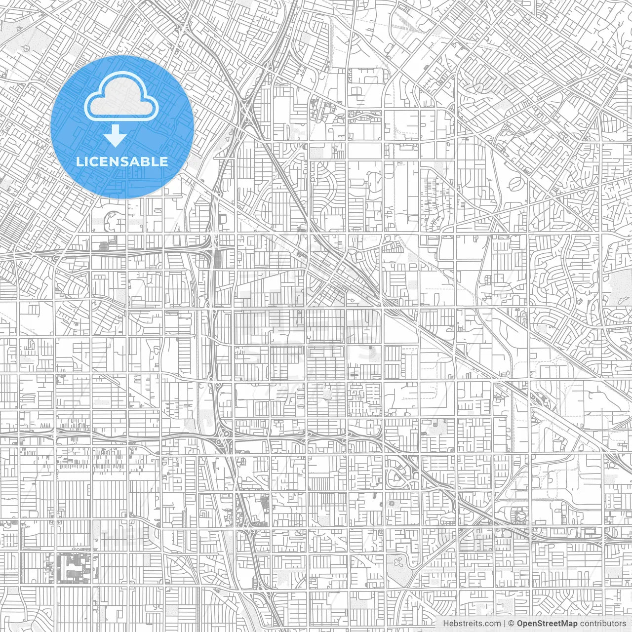 Norwalk, California, USA, bright outlined vector map