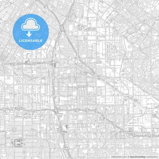 Norwalk, California, USA, bright outlined vector map