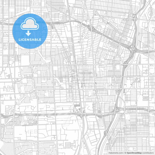 Compton, California, USA, bright outlined vector map