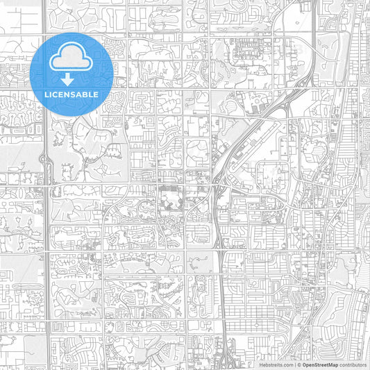 Boca Raton, Florida, USA, bright outlined vector map