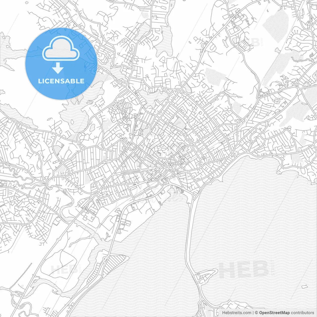 Lynn, Massachusetts, USA, bright outlined vector map