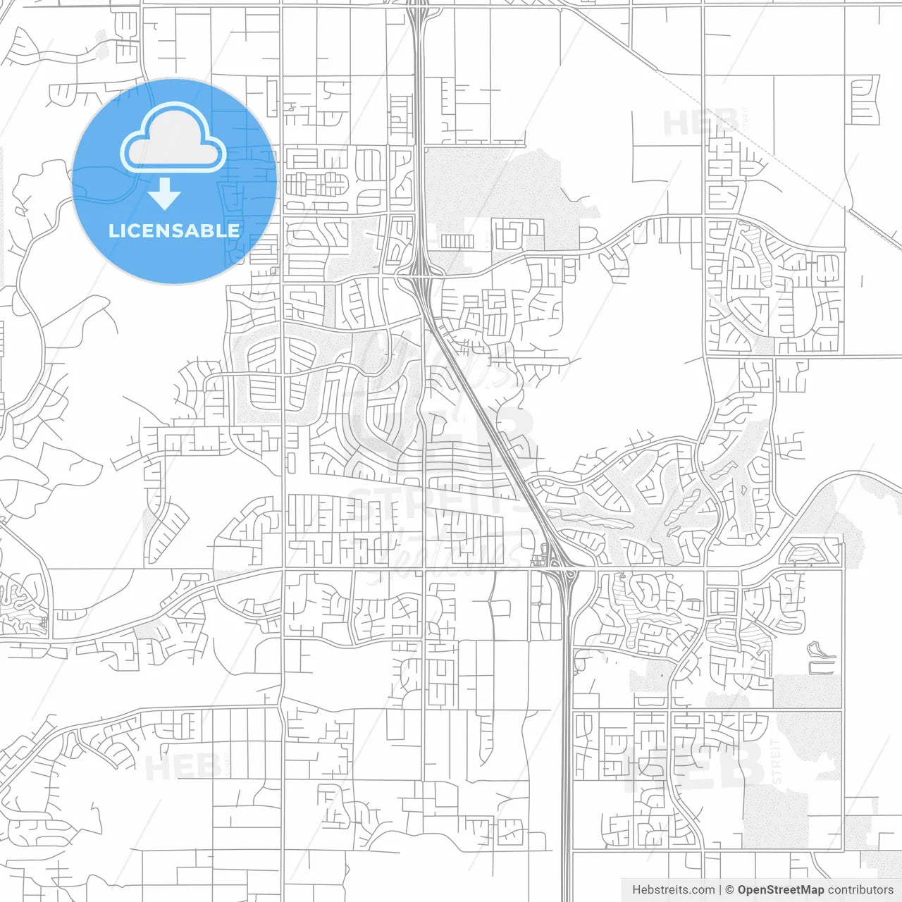 Menifee, California, USA, bright outlined vector map
