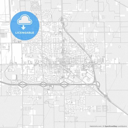 Manteca, California, USA, bright outlined vector map