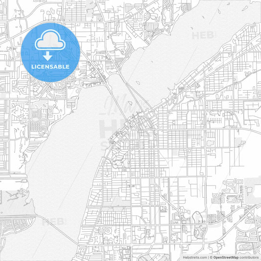 Fort Myers, Florida, USA, bright outlined vector map