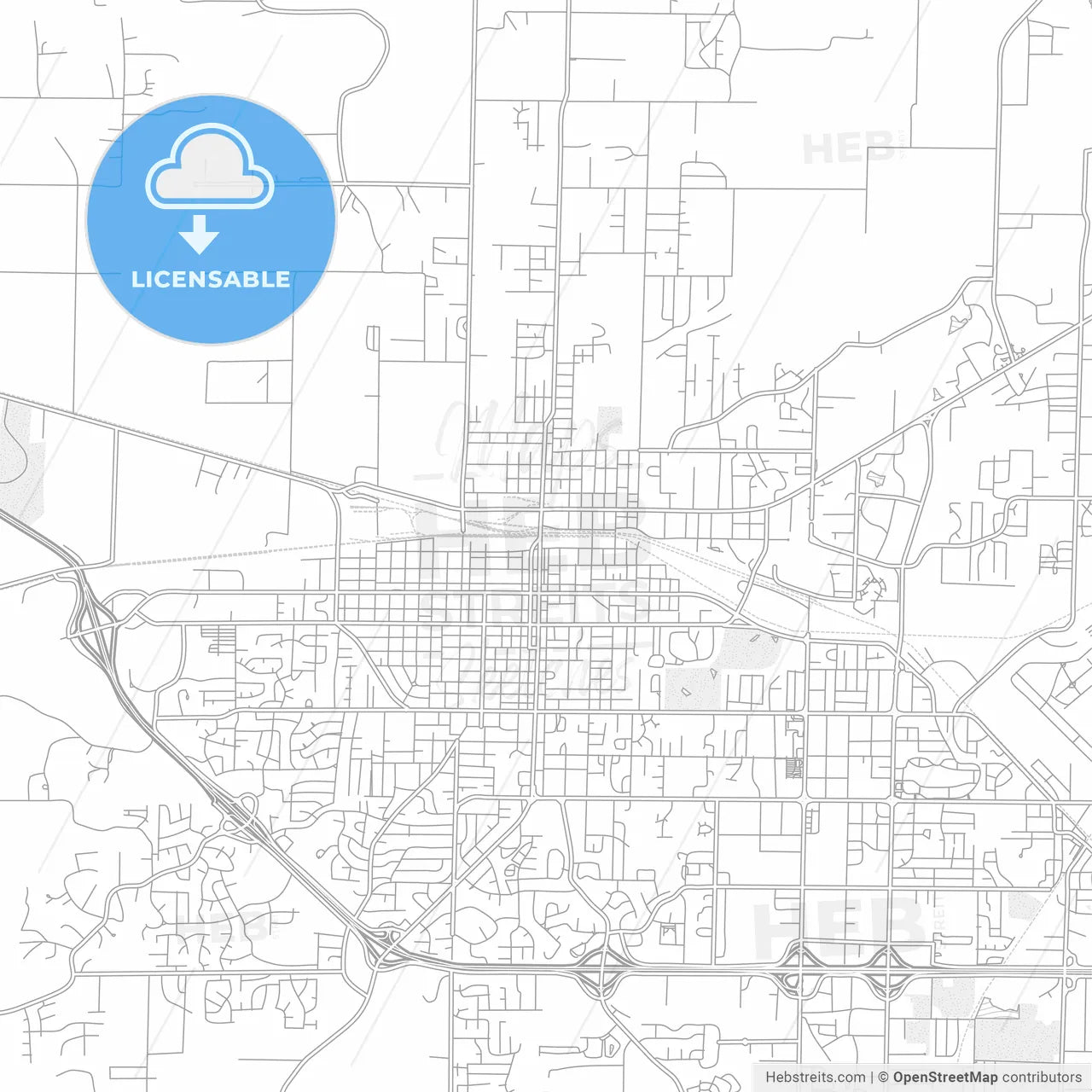 Jonesboro, Arkansas, USA, bright outlined vector map