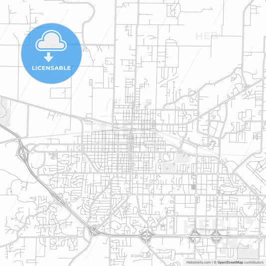 Jonesboro, Arkansas, USA, bright outlined vector map