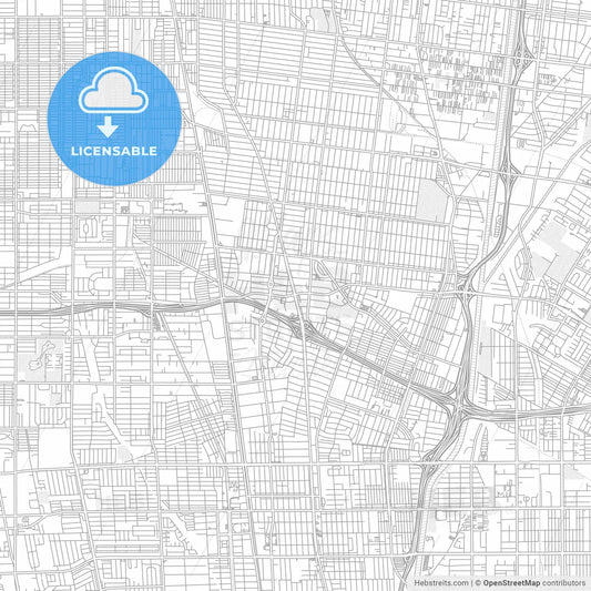 Lynwood, California, USA, bright outlined vector map