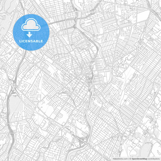 Passaic, New Jersey, USA, bright outlined vector map